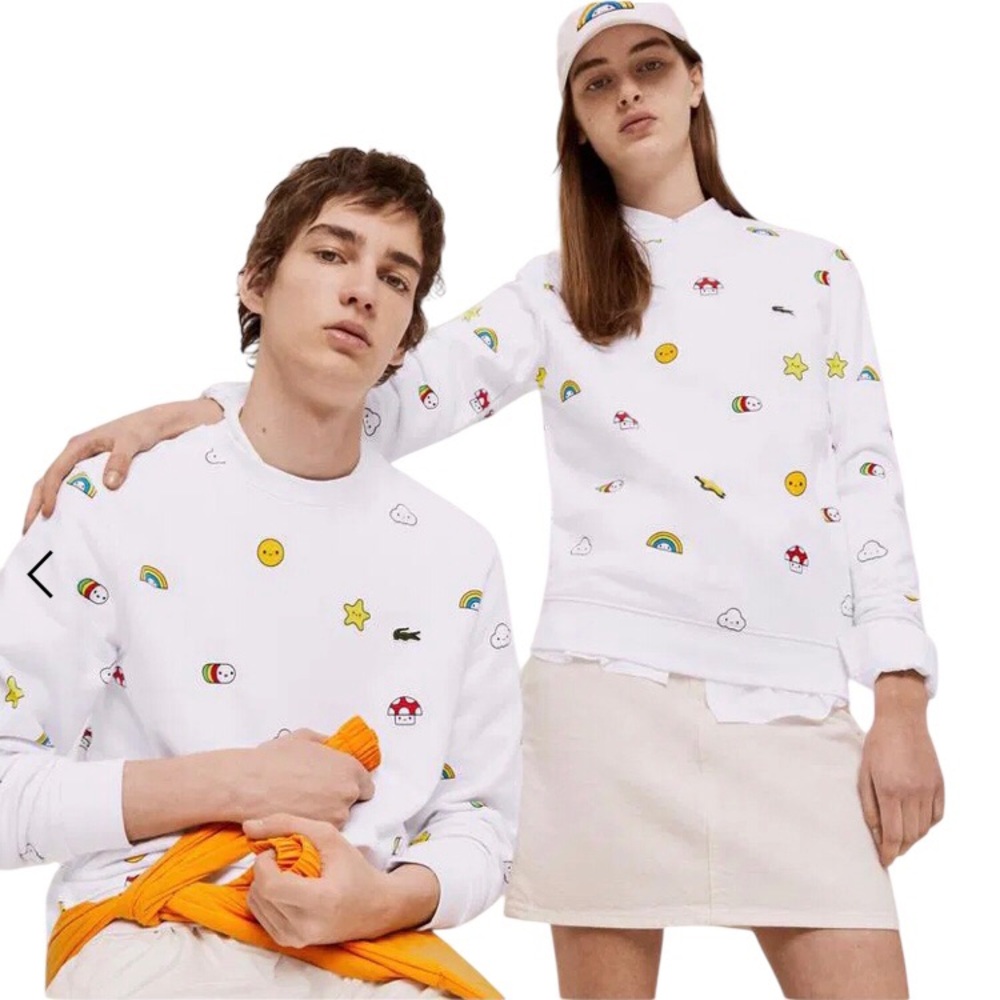 XXL Unisex Lacoste x FriendsWithYou White Sweatshirt Top Cotton Crew Neck